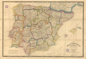 Mapa de la Península Ibérica.